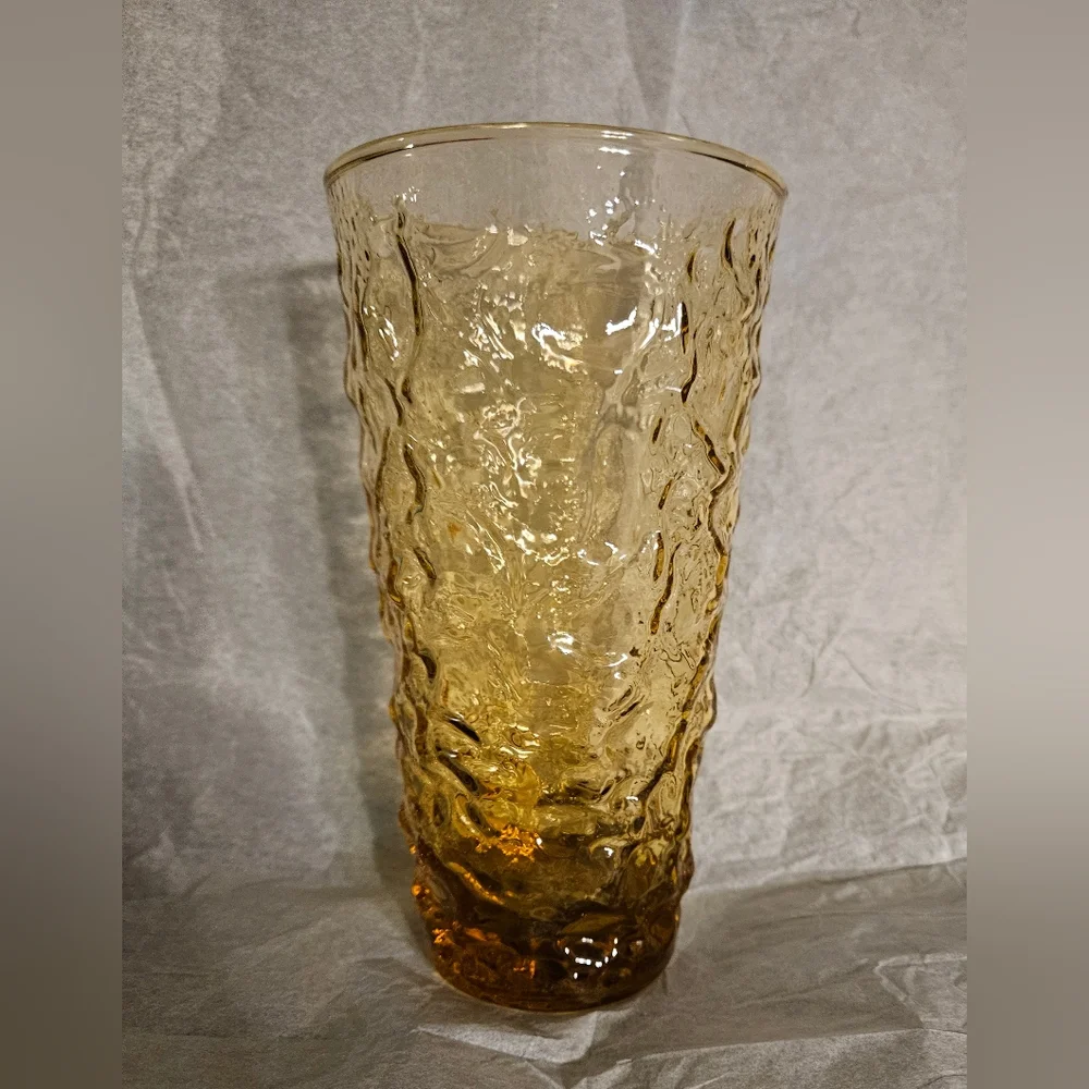 Vintage Anchor Hocking Amber Crinkle Tumbler - Picture 3 of 6